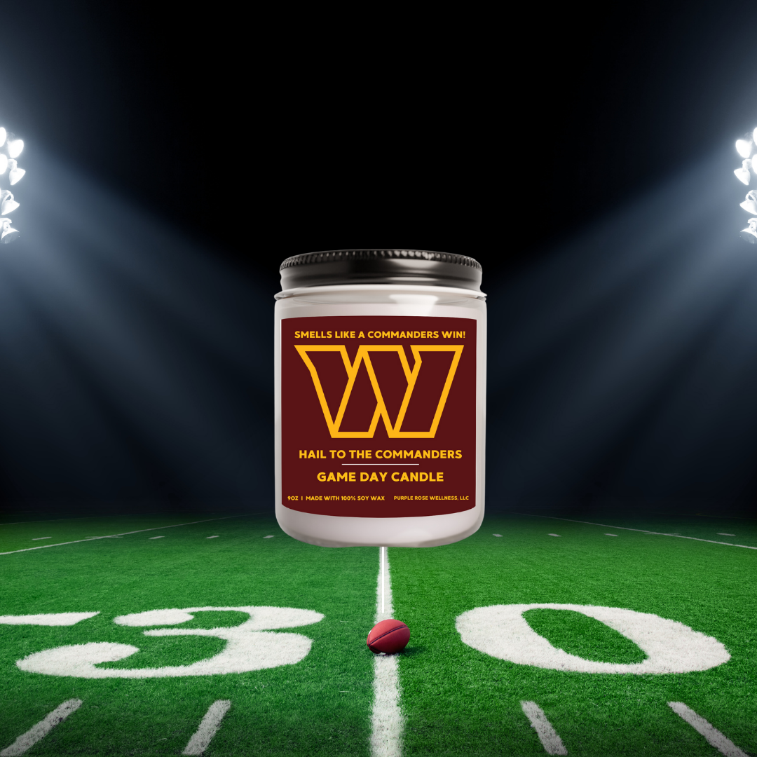 Commanders Football Candle – Purple Rose Wellness