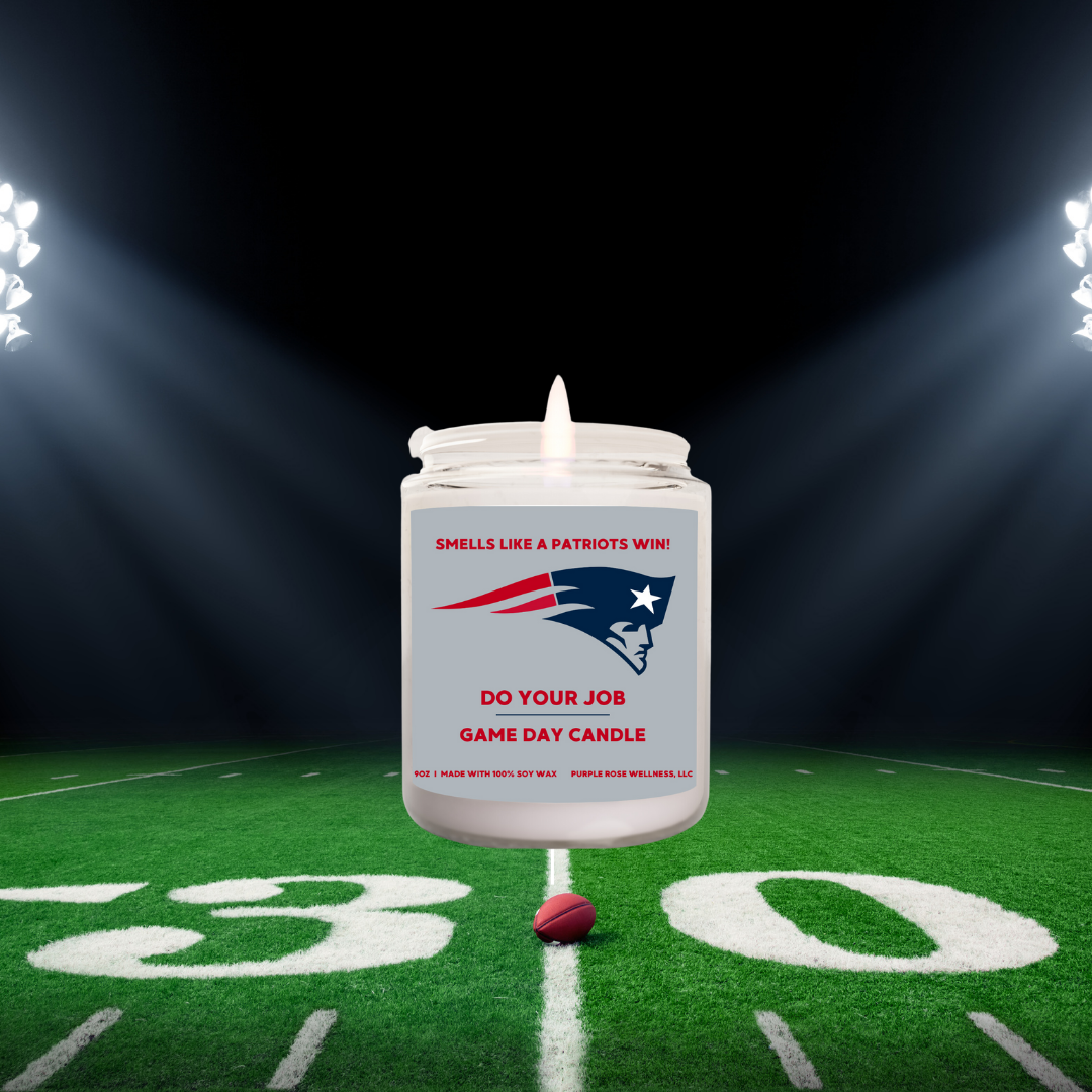 New England Patriots Football Candle