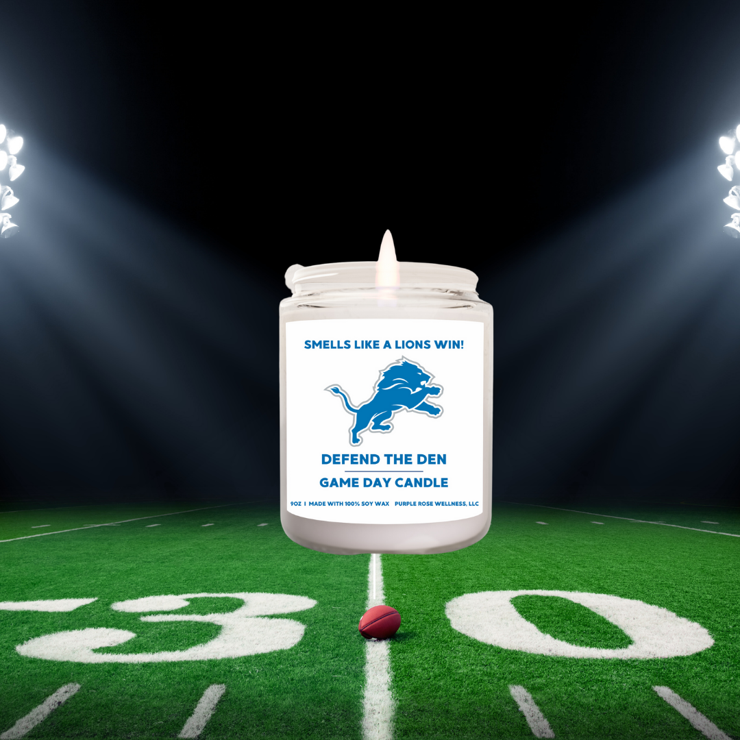 Detroit Lions Football Candle