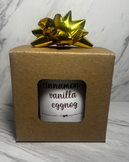 Cinnamon & Vanilla Eggnog Winter Holiday Candle Scented Soy Wax Candle