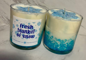Fresh Snow Winter Holiday Candle Vanilla Birch Scented Soy Wax Candle