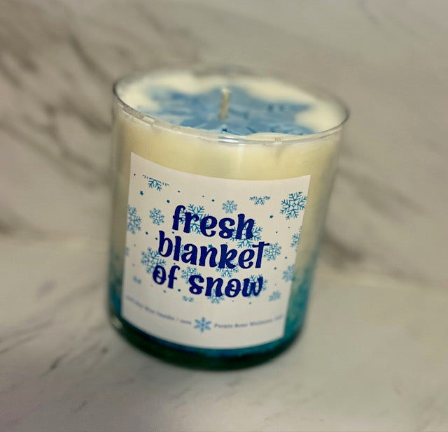Fresh Snow Winter Holiday Candle Vanilla Birch Scented Soy Wax Candle