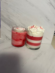 Candy Cane Lane Winter Holiday Candle Peppermint Scented Soy Wax Candle