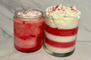 Candy Cane Lane Winter Holiday Candle Peppermint Scented Soy Wax Candle